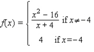 <strong>A function f is continuous at the point if the following conditions are satisfied. 1. is defined. 2) exists. 3) . Determine the values of x, if any, at which the function is discontinuous.At each point of discontinuity, state the condition(s) for continuity that are violated. </strong> A) B) C) D) E)Continuous everywhere