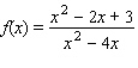Determine all values of x at which the function is discontinuous. __________