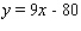 <strong>Find an equation of the line that passes through the points (9, 3) and (11, 21).</strong> A) B) C) D) E)