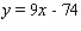 <strong>Find an equation of the line that passes through the points (9, 3) and (11, 21).</strong> A) B) C) D) E)