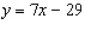 <strong>Find an equation of the line that passes through the point (4, -5) and has the indicated slope m = 7.</strong> A) B) C) D) E)