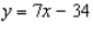<strong>Find an equation of the line that passes through the point (4, -5) and has the indicated slope m = 7.</strong> A) B) C) D) E)