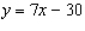 <strong>Find an equation of the line that passes through the point (4, -5) and has the indicated slope m = 7.</strong> A) B) C) D) E)