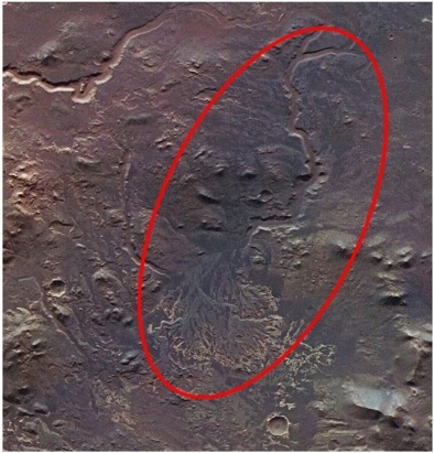 <strong> Note the impact craters in other areas of this image.Which body in the solar system (other than Earth)could have had erosion like this in the past?</strong> A)Mars B)Venus C)Jupiter D)Neptune