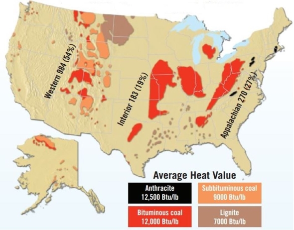 <strong> What is the average heat value of bituminous coal?</strong> A)12,500 Btu/lb B)12,000 Btu/lb C)9,000 Btu/lb D)7,000 Btu/lb