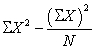 <strong>The formula is the ______ formula for the ______.</strong> A) definitional; sum of squares B) computational; standard deviation C) computational; sum of squares D) definitional; population variance