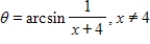 <strong>Use an inverse trigonometric function to write θ as a function of x. </strong> A) B) C) D) E)
