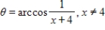 <strong>Use an inverse trigonometric function to write θ as a function of x. </strong> A) B) C) D) E)