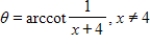 <strong>Use an inverse trigonometric function to write θ as a function of x. </strong> A) B) C) D) E)