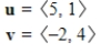 <strong>Find the dot product of u and v. </strong> A)-10 B)-8 C)-4 D)-6 E)-2