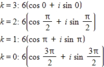 <strong>Use DeMoivre's theorem to find the indicated roots of the complex number. Fourth roots of </strong> A) B) C) D) E)