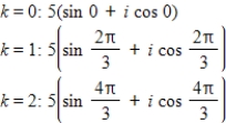 <strong>Use DeMoivre's theorem to find the indicated roots of the complex number. Cube roots of 125 </strong> A) B) C) D) E)
