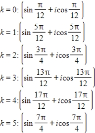 <strong>Use DeMoivre's theorem to find the indicated roots of the complex number. Sixth roots of i </strong> A) B) C) D) E)