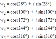 <strong>Find the fifth roots of Write the roots in trigonometric form.</strong> A) B) C) D) E)