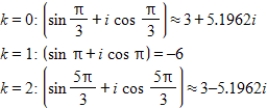 <strong>Use DeMoivre's theorem to find all the solutions of the equation and represent the solutions graphically.(Round your answer to four decimal places.) </strong> A) B) C) D) E)