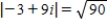 <strong>Plot the complex number and find its absolute value. -3 + 9i </strong> A) B) C) D) E) 
