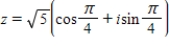 <strong>Represent the complex number graphically, and find the trigonometric form of the number. 5 + 5i </strong> A) B) C) D) E)