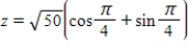<strong>Represent the complex number graphically, and find the trigonometric form of the number. 5 + 5i </strong> A) B) C) D) E)