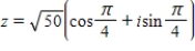<strong>Represent the complex number graphically, and find the trigonometric form of the number. 5 + 5i </strong> A) B) C) D) E)