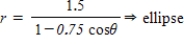 <strong>Select the polar equation of the conic for e = 0.75 and identify the conic for the following equation. </strong> A) B) C) D) E)