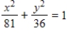 Find the center and vertices of the ellipse. ​   ​