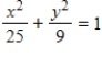 Find the center and vertices which located on the major axis of the ellipse.