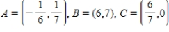 The given points represent the vertices of a triangle.Select the triangle ABC in the coordinate plane. 