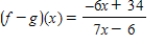 <strong>Find ( f − g )(x). </strong> A) B) C) D) E)