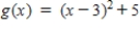 <strong>Write an equation for the function that is described by the given characteristic. The shape of , but shifted three units to the right and five units downward. </strong> A) B) C) D) E)