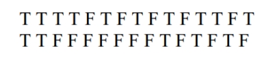 Use the runs test to determine whether the given sequence is random. Use a significance level of 0.05. A true-false test had the following answer sequence. Test the null hypothesis that the sequence was random.