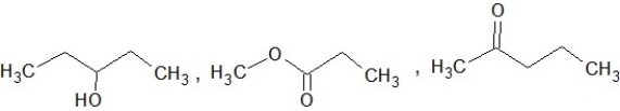 <strong>Which of the following sets of compounds contain one ether, one alcohol, and one ketone (not necessarily in this order)?</strong> A)   B)   C)   D)   E)   <div style=padding-top: 35px> 