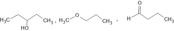 <strong>Which of the following sets of compounds contain one ether, one alcohol, and one ketone (not necessarily in this order)?</strong> A)   B)   C)   D)   E)   <div style=padding-top: 35px> 