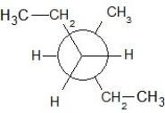 <strong>Find the correct Newman projection formula showing a staggered conformer of n-hexane.</strong> A)   B)   C)   D)   E)   <div style=padding-top: 35px> 