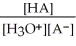 <strong>Find the correct equilibrium constant that shows the ionization constant of a weak acid HA.</strong> A) K<sub>a</sub> = B) K<sub>a</sub> = C) K<sub>a</sub> = D) K<sub>a</sub> = E) K<sub>a</sub> =