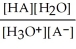 <strong>Find the correct equilibrium constant that shows the ionization constant of a weak acid HA.</strong> A) K<sub>a</sub> = B) K<sub>a</sub> = C) K<sub>a</sub> = D) K<sub>a</sub> = E) K<sub>a</sub> =