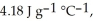 The enthalpy change for converting 1.00 mol of ice at -60.0°C to water at 80.0°C is The specific heats of ice, water, and steam are and respectively. For O, = 6.01 kJ mol<sup>-1</sup>, and .