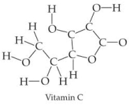 <strong>Shown here is the structure for Vitamin C.What is its chemical formula? </strong> A)6C8H6O B)C-6, H-8, 6-O C)C<sub>6</sub>H<sub>8</sub>O<sub>6</sub> D)C<sub>4</sub>O<sub>4</sub>H<sub>3</sub>C<sub>2</sub>H<sub>4</sub>O<sub>2</sub>
