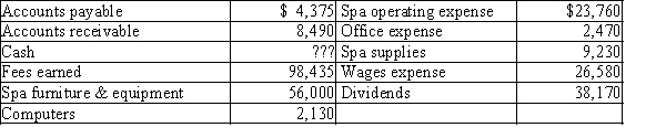 The assets and liabilities of Rocky's Day Spa at December 31 and expenses for the year are listed below. The stockholders' equity was $68,000 ($48,000 in Common Stock and $20,000 in Retained Earnings) at January 1. The shareholders invested in an additional $10,000 of common stock during the year. Net income for the year is $45,625. Prepare a balance sheet for Rocky's Day Spa for the year ended December 31.