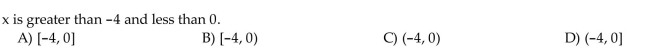 Use interval notation to describe the interval of real numbers.