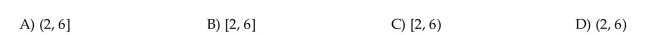 Use interval notation to describe the interval of real numbers.
