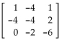 Find a row echelon form or a reduced row echelon form, as indicated, for the given matrix. -Find a row echelon form for the matrix.