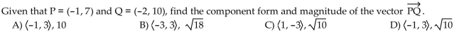Find the component form and magnitude of the indicated vector.