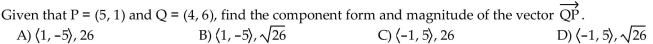 Find the component form and magnitude of the indicated vector.