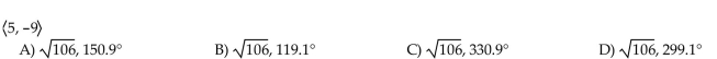 Find the magnitude and direction angle for the following vector. Give the direction angle as an angle in [0°, 360°) rounded to the nearest tenth.