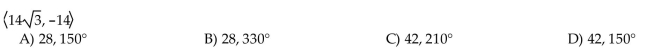 Find the magnitude and direction angle for the following vector. Give the direction angle as an angle in [0°, 360°) rounded to the nearest tenth.