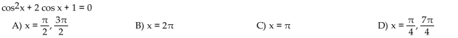 Find all solutions in the interval [0, 2