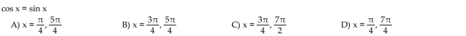 Find all solutions in the interval [0, 2