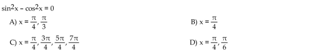 Find all solutions in the interval [0, 2