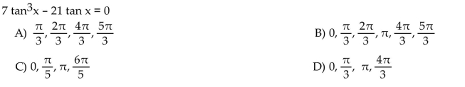 Find all solutions in the interval [0, 2