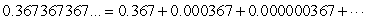 Use the fact that and your knowledge of geometric series to find a fraction equal to
